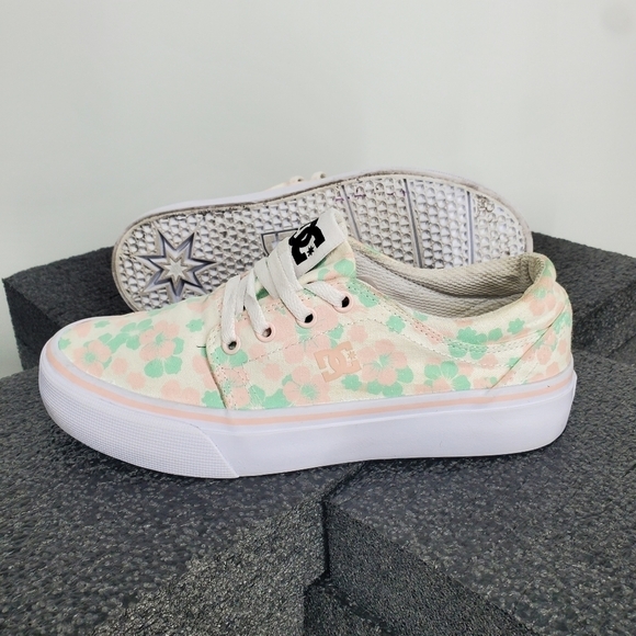 DC Shoes Youth 5 Girl's Trase TX Skate Shoes Floral Design Canvas - Picture 11 of 12